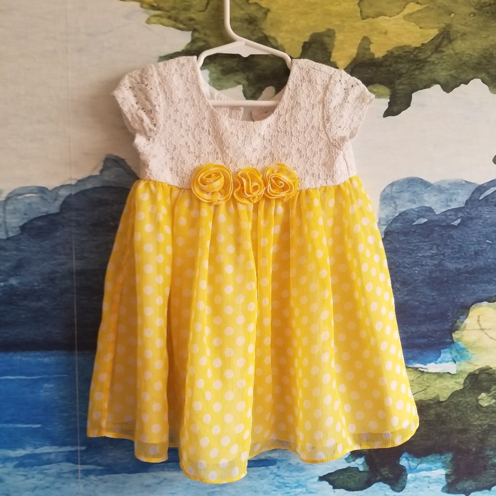 Yellow Polka dot Spring Dress